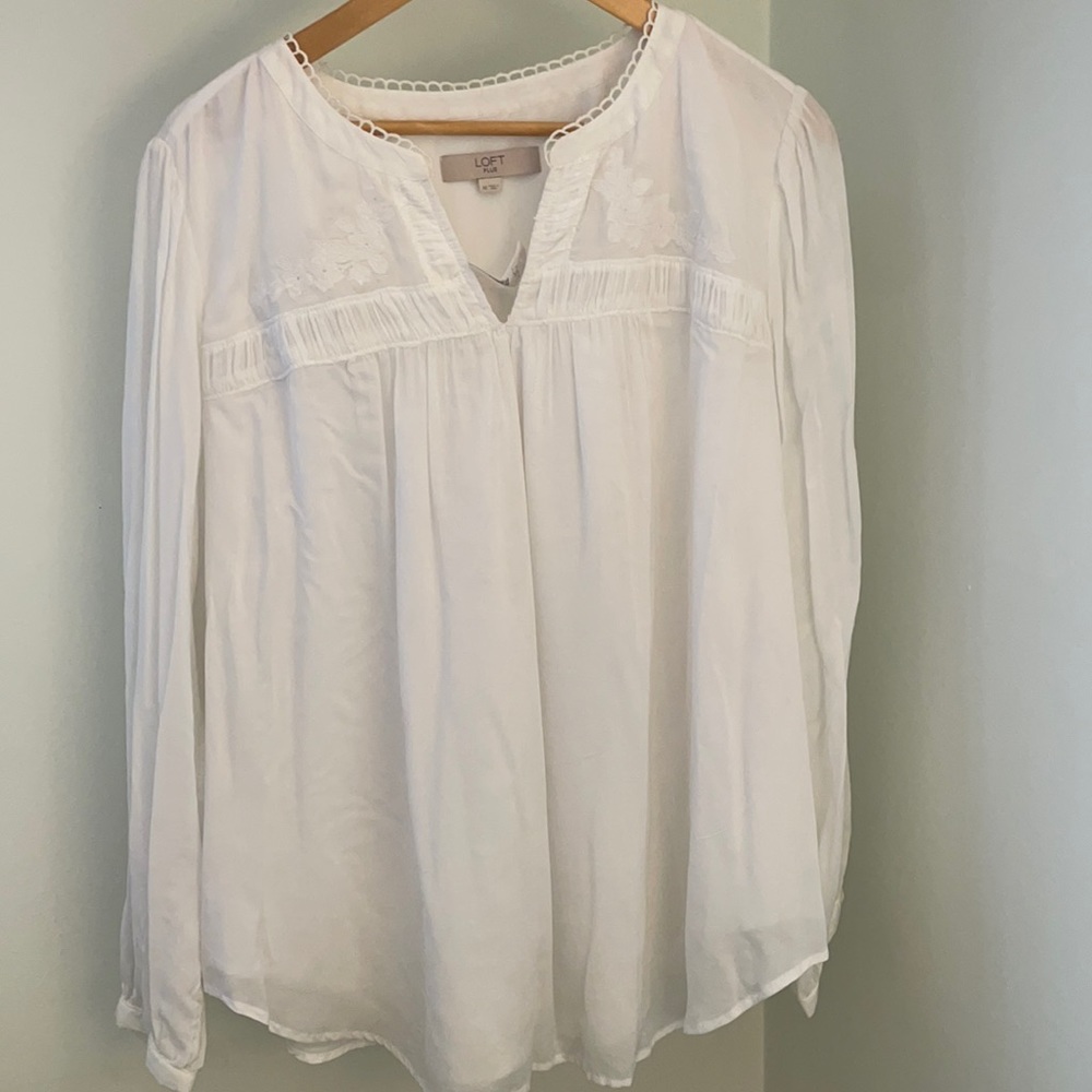 Loft Plus White Blouse
